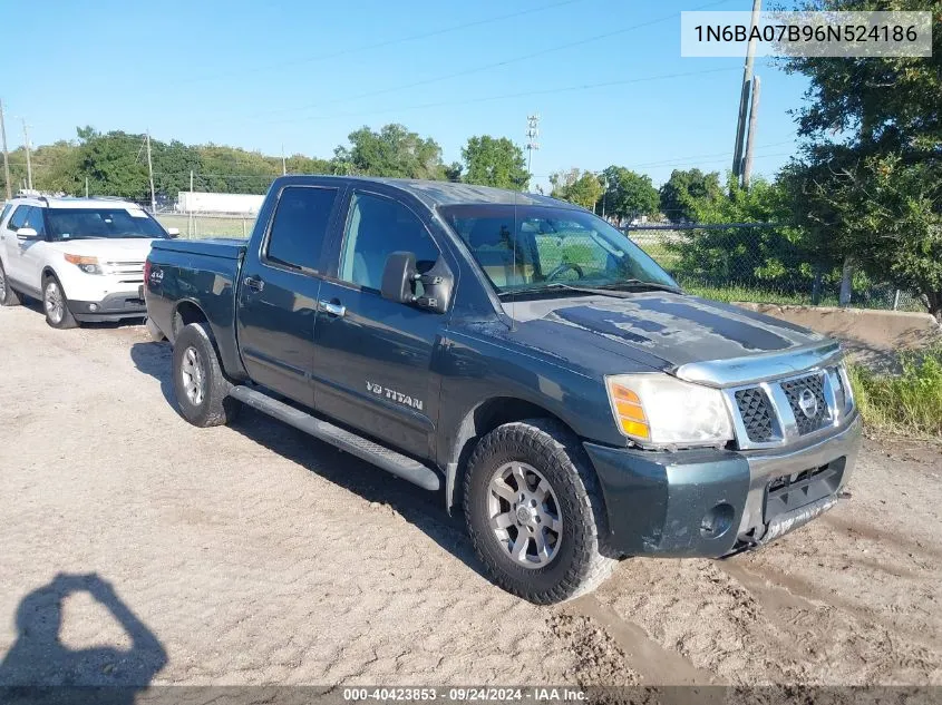 2006 Nissan Titan Xe/Se/Le VIN: 1N6BA07B96N524186 Lot: 40423853