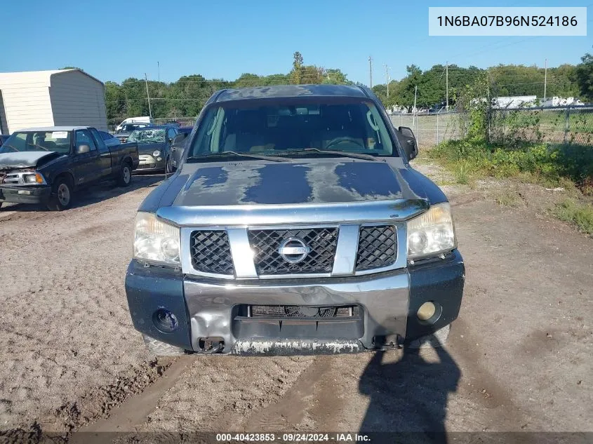 2006 Nissan Titan Xe/Se/Le VIN: 1N6BA07B96N524186 Lot: 40423853