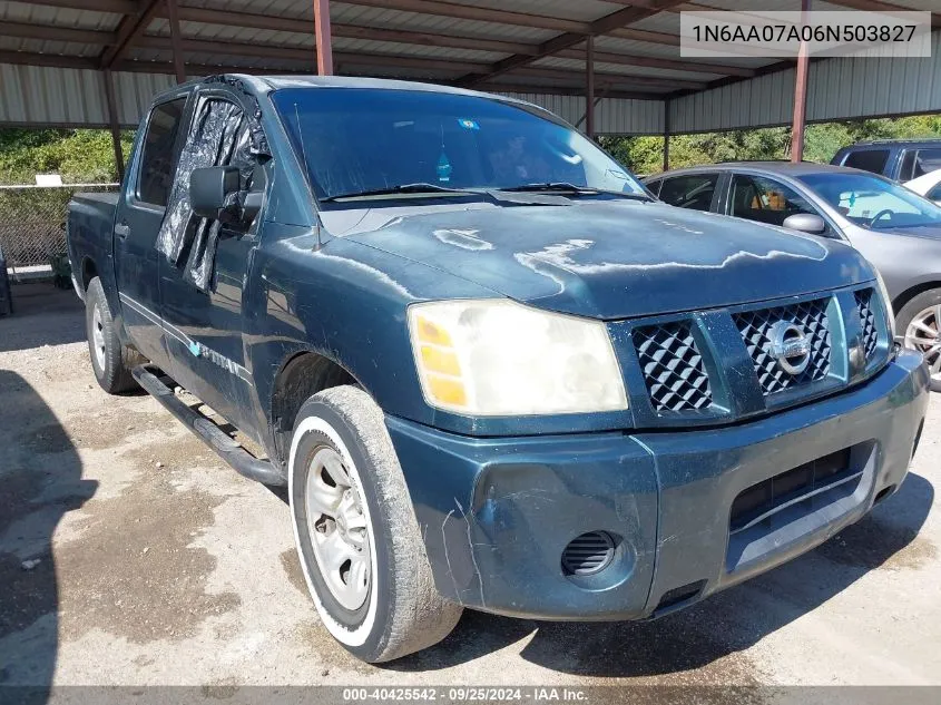 2006 Nissan Titan Xe VIN: 1N6AA07A06N503827 Lot: 40425542