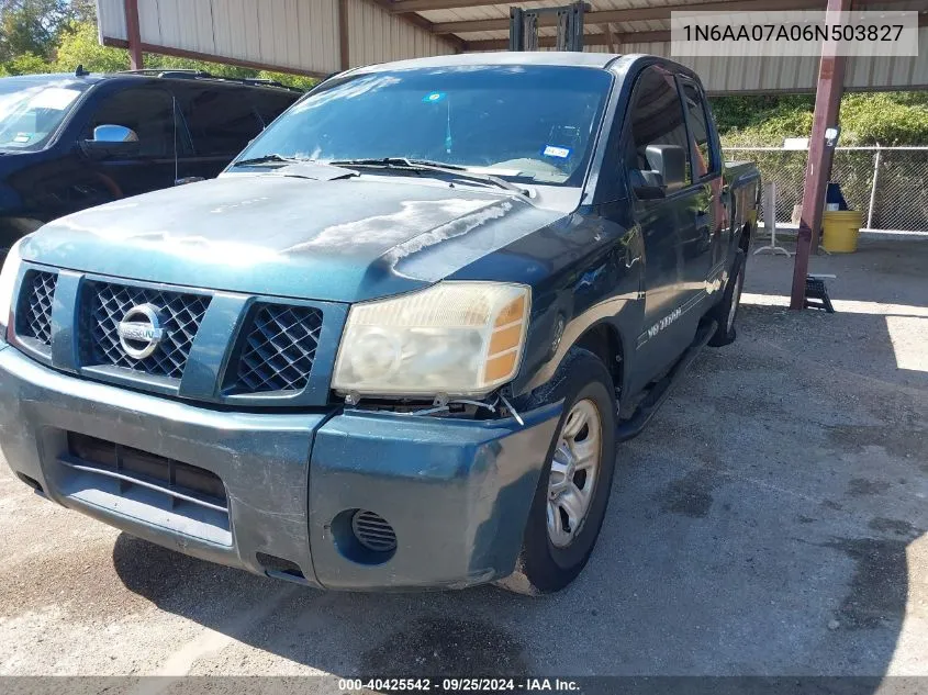 2006 Nissan Titan Xe VIN: 1N6AA07A06N503827 Lot: 40425542