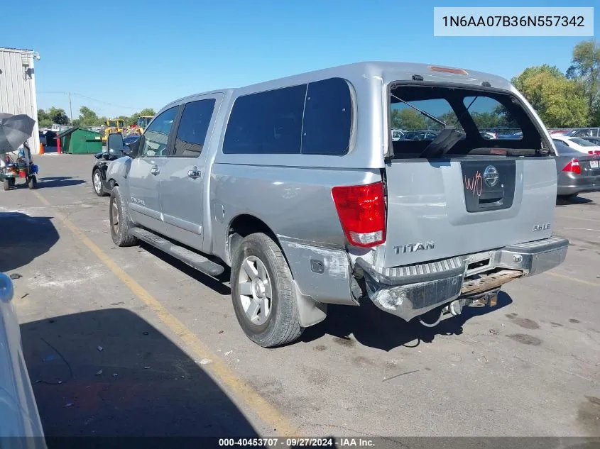 2006 Nissan Titan Le VIN: 1N6AA07B36N557342 Lot: 40453707