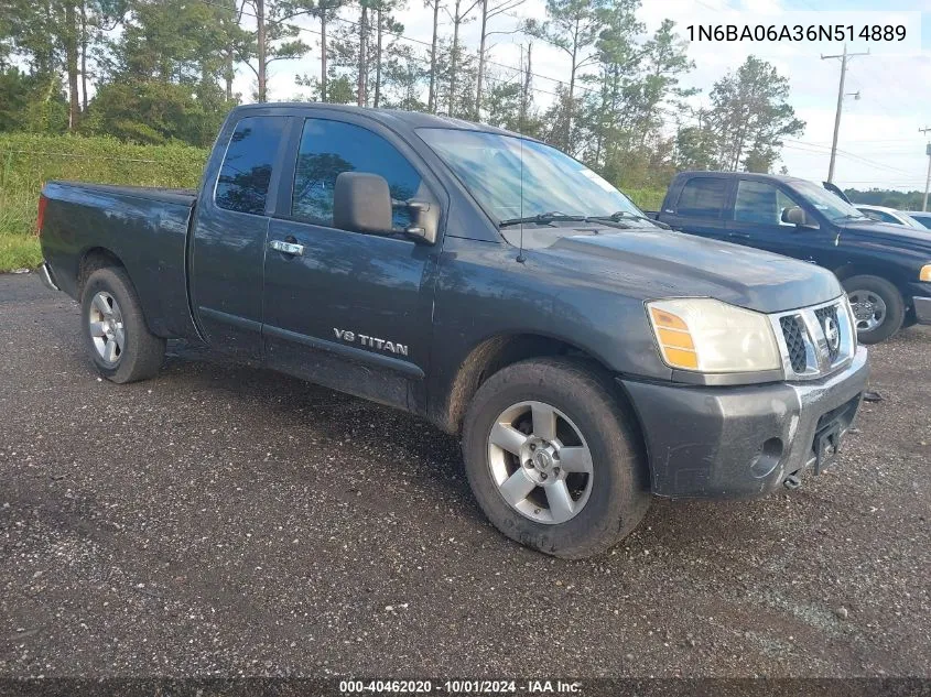 2006 Nissan Titan Se VIN: 1N6BA06A36N514889 Lot: 40462020