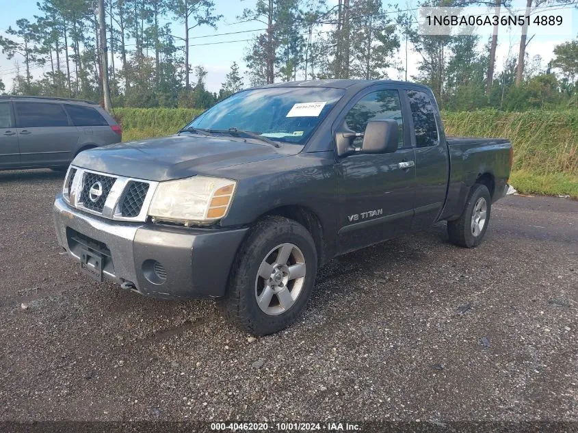 2006 Nissan Titan Se VIN: 1N6BA06A36N514889 Lot: 40462020