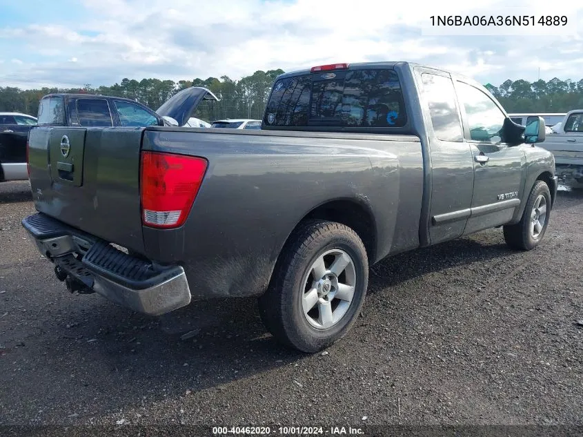 2006 Nissan Titan Se VIN: 1N6BA06A36N514889 Lot: 40462020