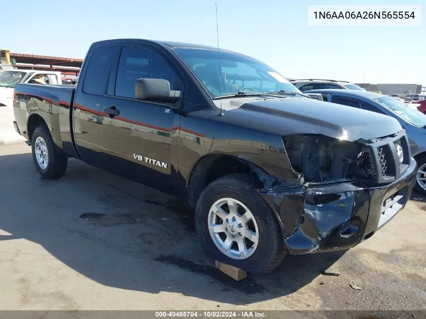 2006 Nissan Titan Xe VIN: 1N6AA06A26N565554 Lot: 40485704