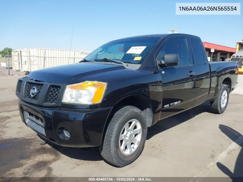 2006 Nissan Titan Xe VIN: 1N6AA06A26N565554 Lot: 40485704