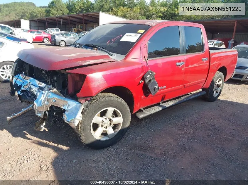 2006 Nissan Titan Se VIN: 1N6AA07AX6N561220 Lot: 40496337