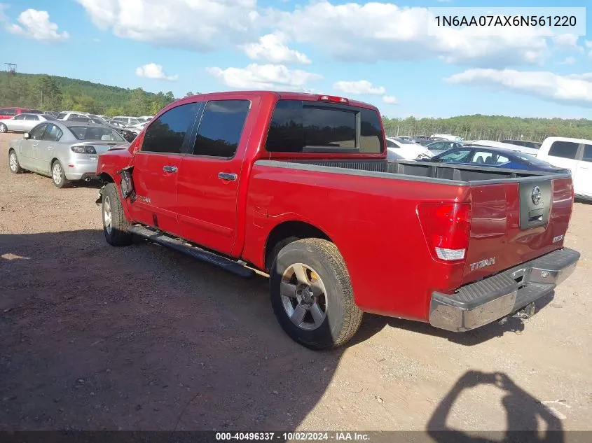 2006 Nissan Titan Se VIN: 1N6AA07AX6N561220 Lot: 40496337