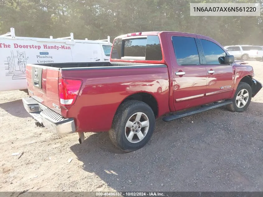 2006 Nissan Titan Se VIN: 1N6AA07AX6N561220 Lot: 40496337