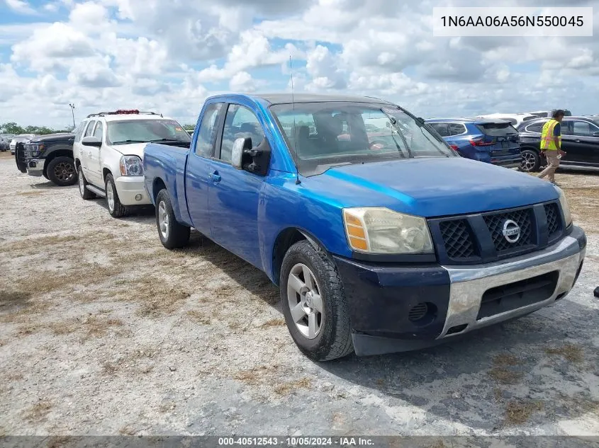 2006 Nissan Titan Xe VIN: 1N6AA06A56N550045 Lot: 40512543