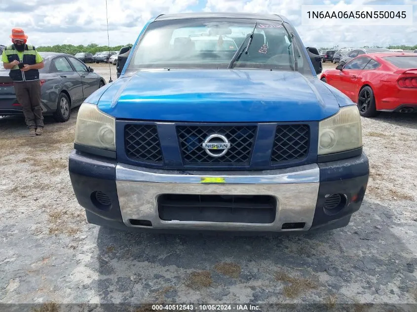 2006 Nissan Titan Xe VIN: 1N6AA06A56N550045 Lot: 40512543