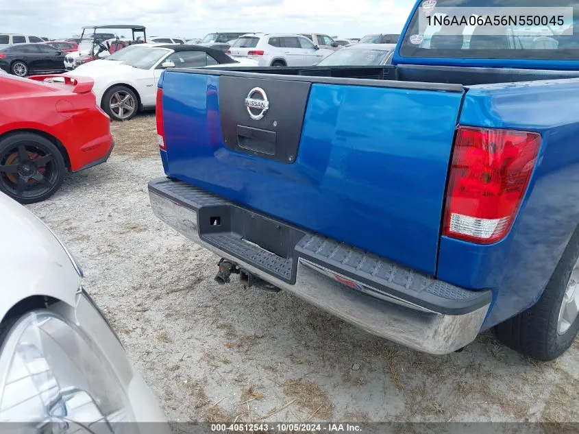 2006 Nissan Titan Xe VIN: 1N6AA06A56N550045 Lot: 40512543