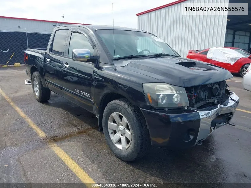 2006 Nissan Titan Le VIN: 1N6BA07A26N555576 Lot: 40543336