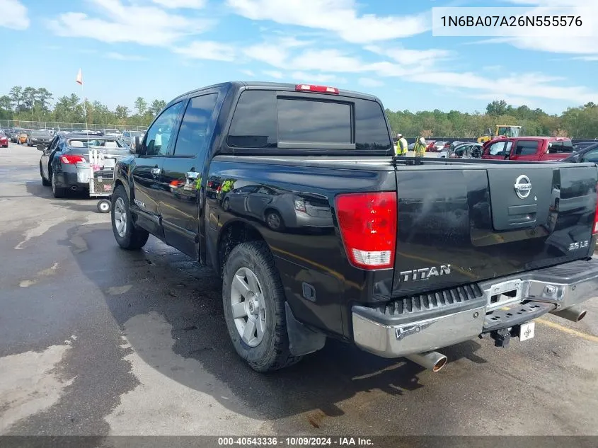 2006 Nissan Titan Le VIN: 1N6BA07A26N555576 Lot: 40543336