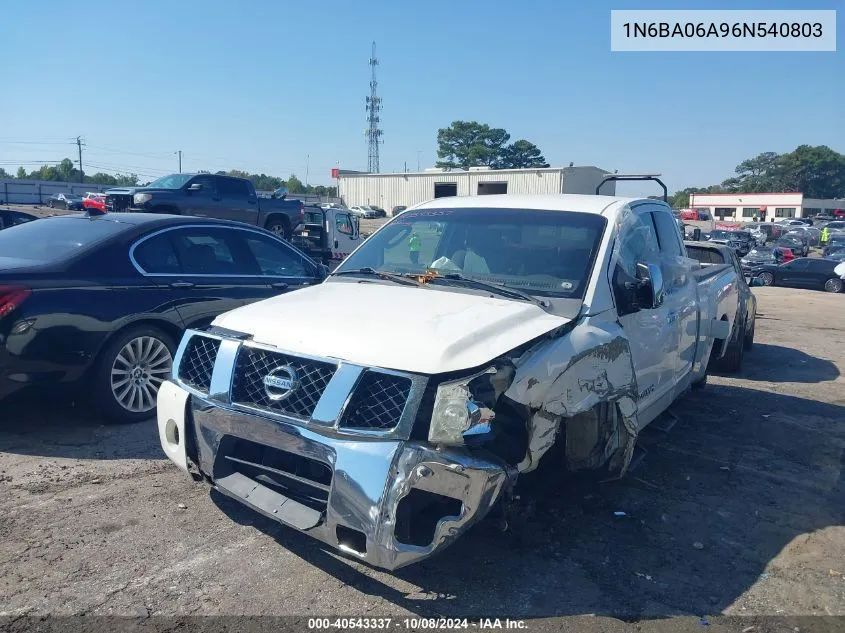 2006 Nissan Titan Se VIN: 1N6BA06A96N540803 Lot: 40543337