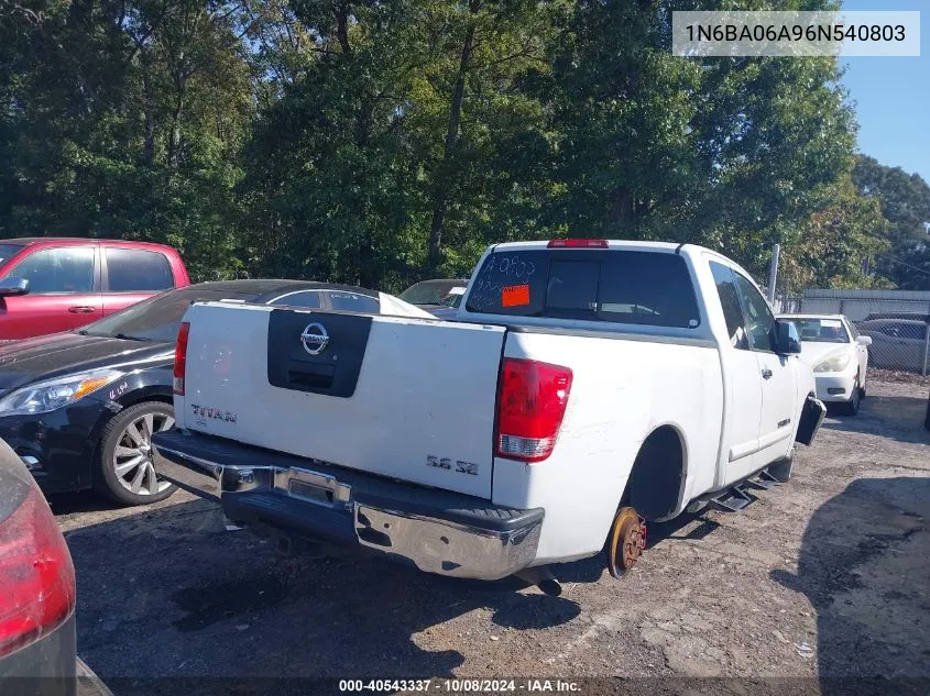 2006 Nissan Titan Se VIN: 1N6BA06A96N540803 Lot: 40543337