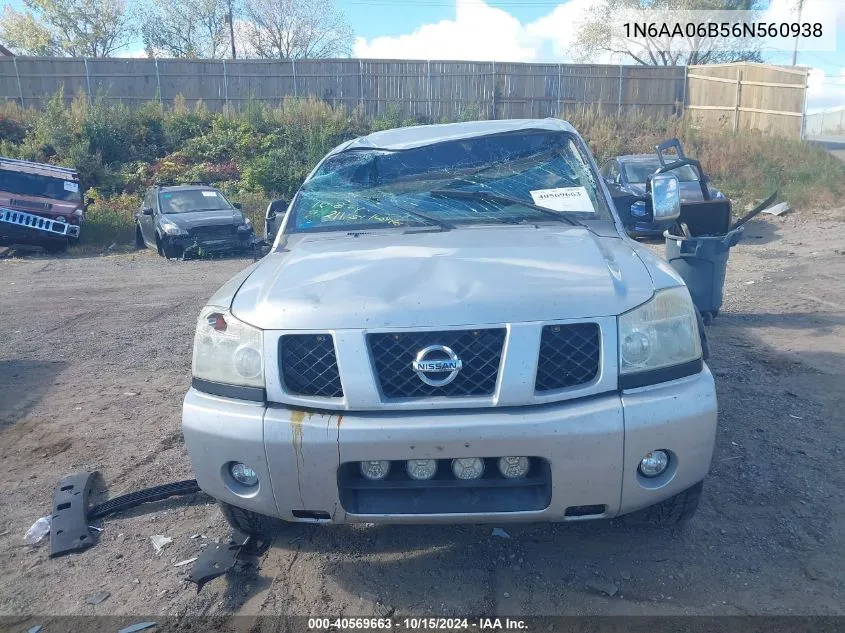 2006 Nissan Titan Xe VIN: 1N6AA06B56N560938 Lot: 40569663