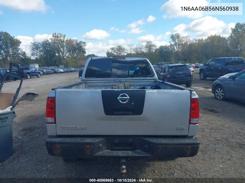 2006 Nissan Titan Xe VIN: 1N6AA06B56N560938 Lot: 40569663