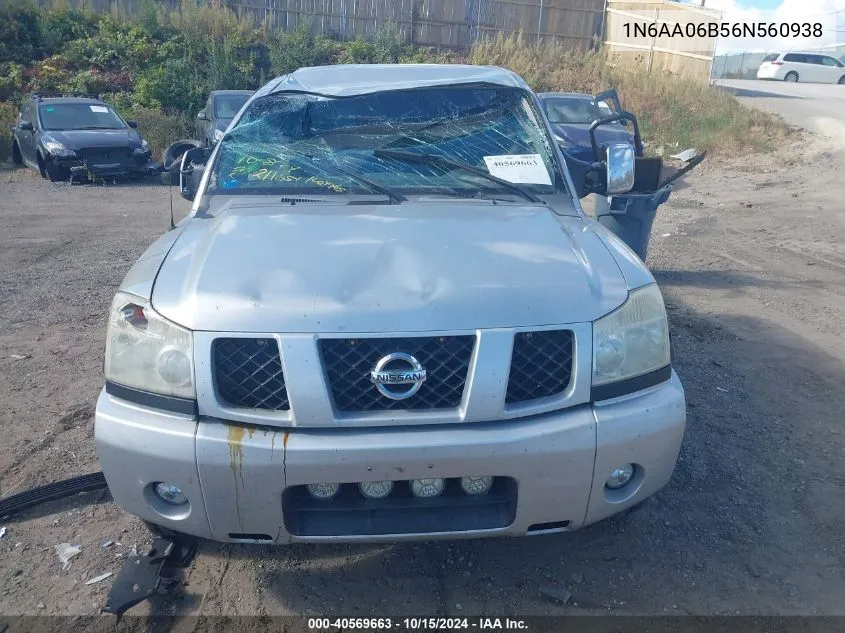 2006 Nissan Titan Xe VIN: 1N6AA06B56N560938 Lot: 40569663