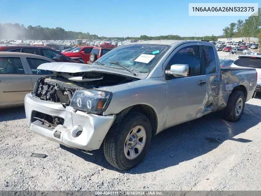 2006 Nissan Titan Xe VIN: 1N6AA06A26N532375 Lot: 40581117