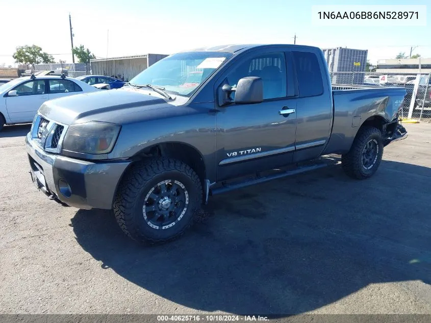 2006 Nissan Titan Se VIN: 1N6AA06B86N528971 Lot: 40625716