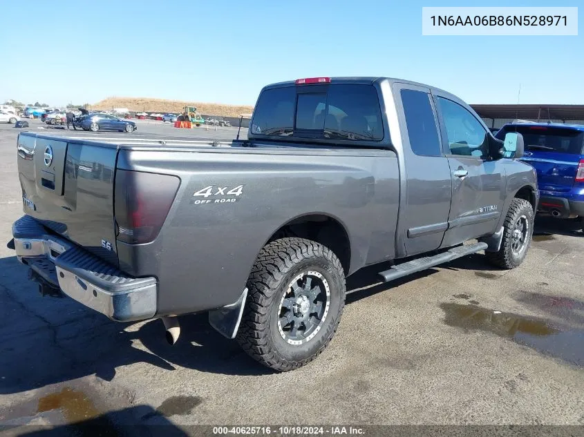 2006 Nissan Titan Se VIN: 1N6AA06B86N528971 Lot: 40625716