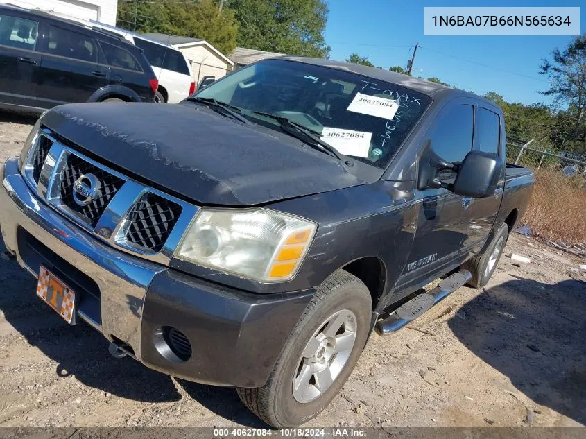 2006 Nissan Titan Se VIN: 1N6BA07B66N565634 Lot: 40627084