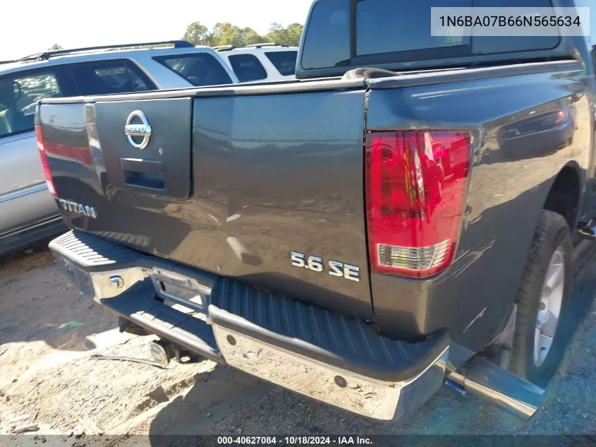 2006 Nissan Titan Se VIN: 1N6BA07B66N565634 Lot: 40627084