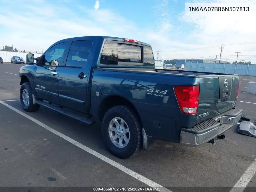 2006 Nissan Titan Le VIN: 1N6AA07B86N507813 Lot: 40668782