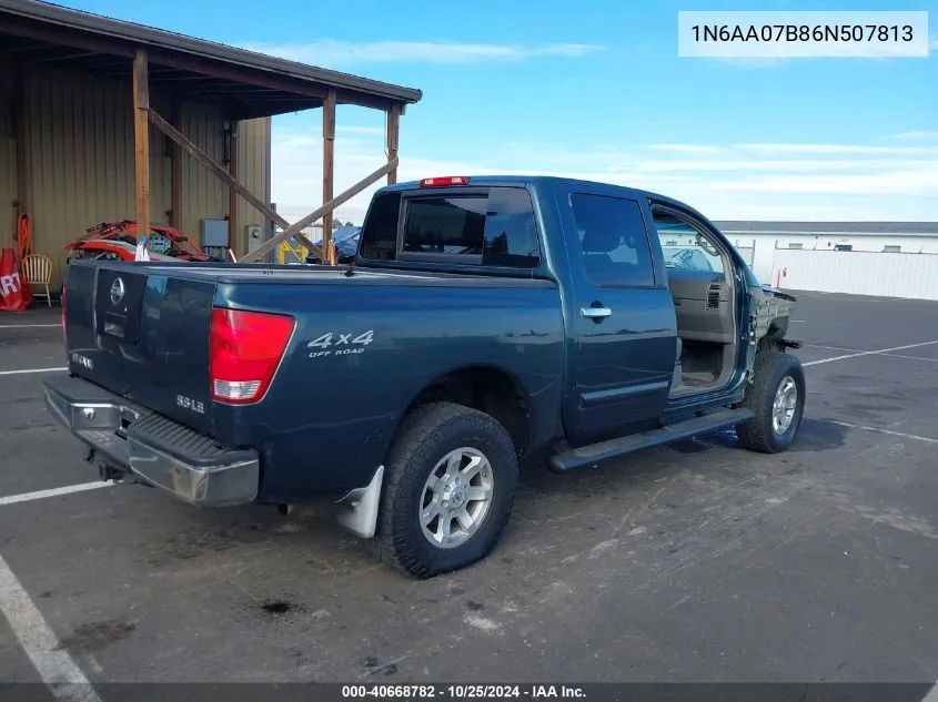 2006 Nissan Titan Le VIN: 1N6AA07B86N507813 Lot: 40668782