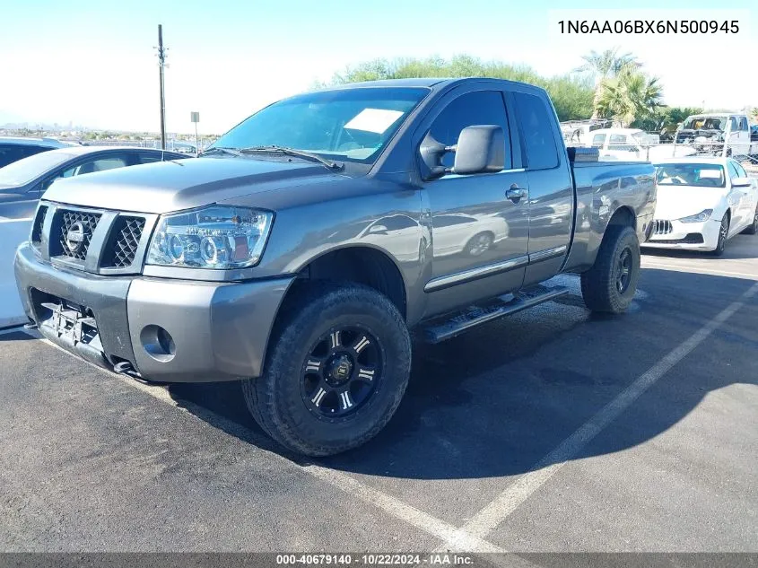 2006 Nissan Titan Se VIN: 1N6AA06BX6N500945 Lot: 40679140