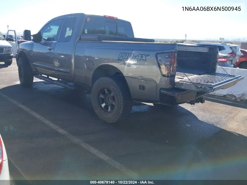 2006 Nissan Titan Se VIN: 1N6AA06BX6N500945 Lot: 40679140