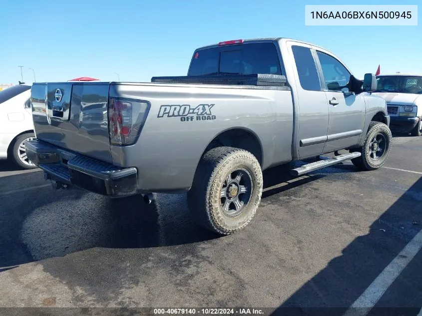 2006 Nissan Titan Se VIN: 1N6AA06BX6N500945 Lot: 40679140