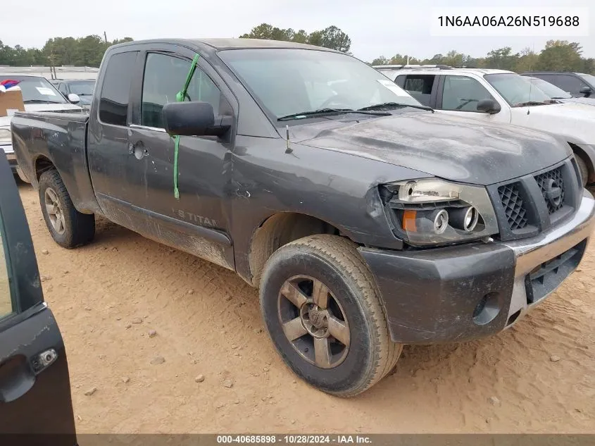 2006 Nissan Titan Se VIN: 1N6AA06A26N519688 Lot: 40685898