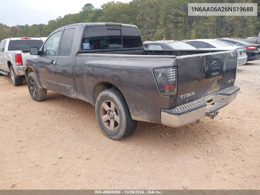 2006 Nissan Titan Se VIN: 1N6AA06A26N519688 Lot: 40685898