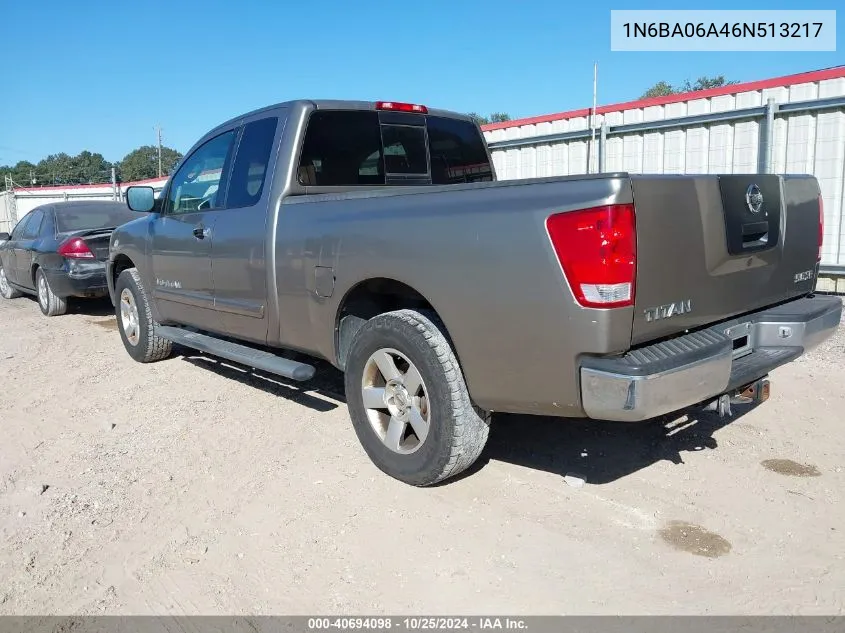 1N6BA06A46N513217 2006 Nissan Titan Se