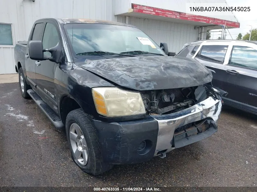 2006 Nissan Titan Se VIN: 1N6BA07A36N545025 Lot: 40763335