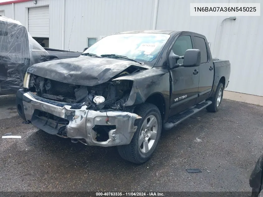 2006 Nissan Titan Se VIN: 1N6BA07A36N545025 Lot: 40763335