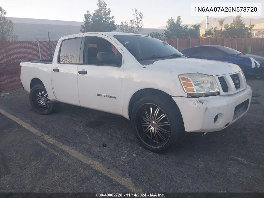 2006 Nissan Titan Xe VIN: 1N6AA07A26N573720 Lot: 40802728