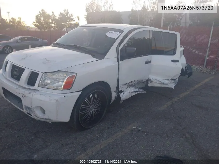 2006 Nissan Titan Xe VIN: 1N6AA07A26N573720 Lot: 40802728