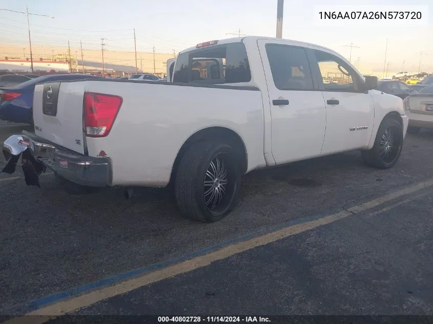 2006 Nissan Titan Xe VIN: 1N6AA07A26N573720 Lot: 40802728