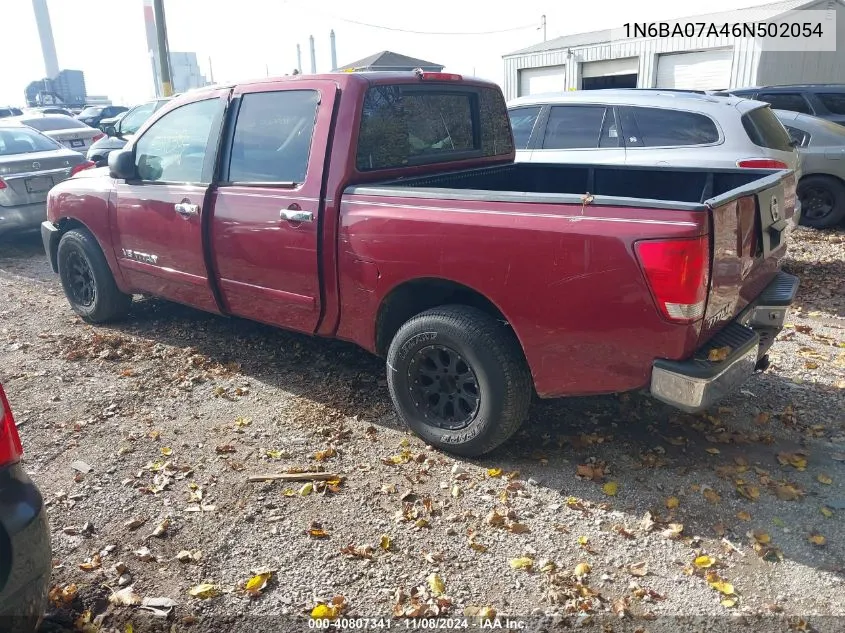 2006 Nissan Titan Se VIN: 1N6BA07A46N502054 Lot: 40807341