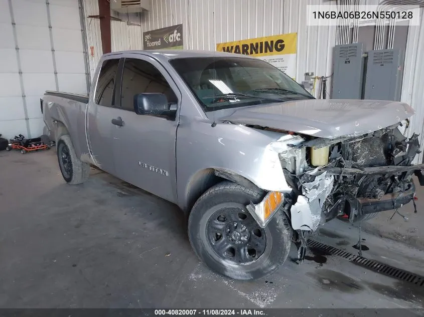 2006 Nissan Titan Xe VIN: 1N6BA06B26N550128 Lot: 40820007