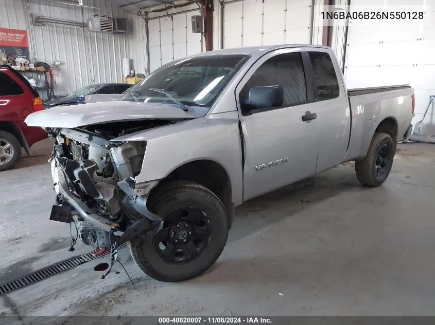 2006 Nissan Titan Xe VIN: 1N6BA06B26N550128 Lot: 40820007