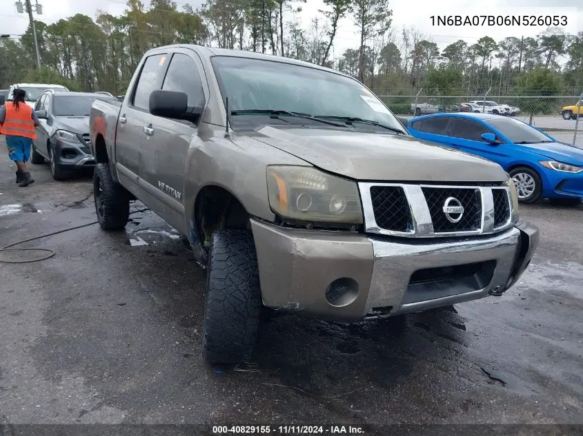 2006 Nissan Titan Se VIN: 1N6BA07B06N526053 Lot: 40829155