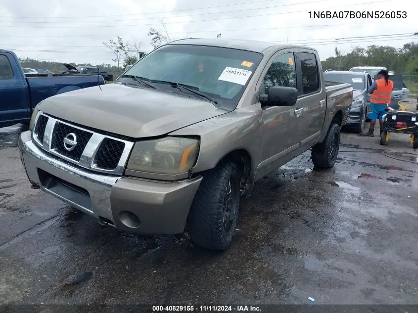 2006 Nissan Titan Se VIN: 1N6BA07B06N526053 Lot: 40829155