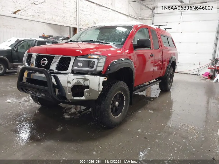 2006 Nissan Titan Xe/Se/Le VIN: 1N6AA06B96N646007 Lot: 40861364