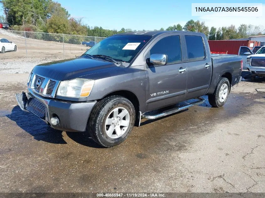 2006 Nissan Titan Le VIN: 1N6AA07A36N545506 Lot: 40885947