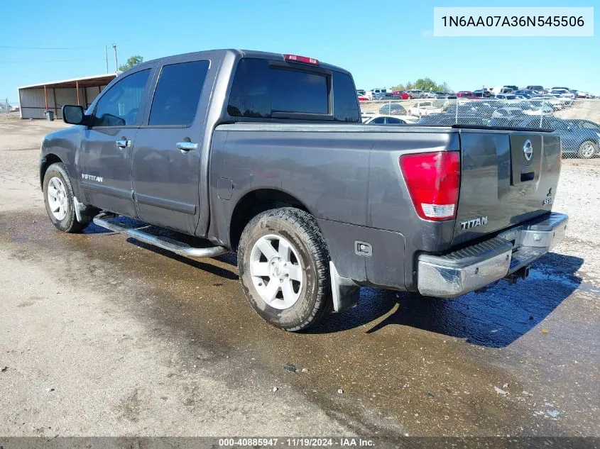 2006 Nissan Titan Le VIN: 1N6AA07A36N545506 Lot: 40885947