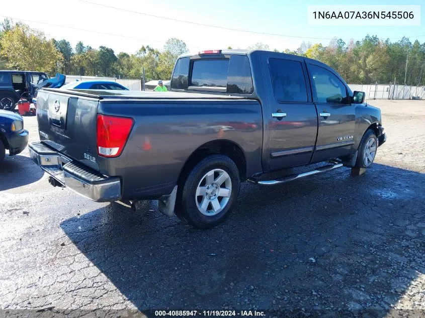 2006 Nissan Titan Le VIN: 1N6AA07A36N545506 Lot: 40885947